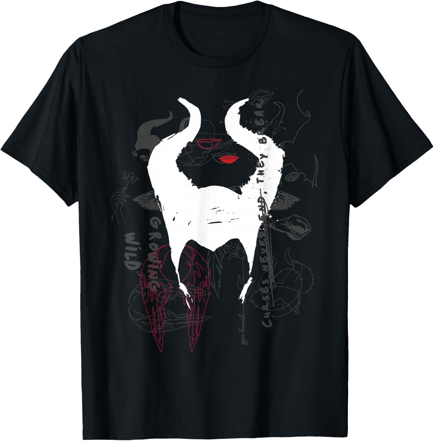 Disney Maleficent Mistress Of Evil Growing Wild Collage T-Shirt - T-Shirt | Black