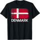 Danish Flag | Vintage Made In Denmark Gift T-Shirt - T-Shirt | Black