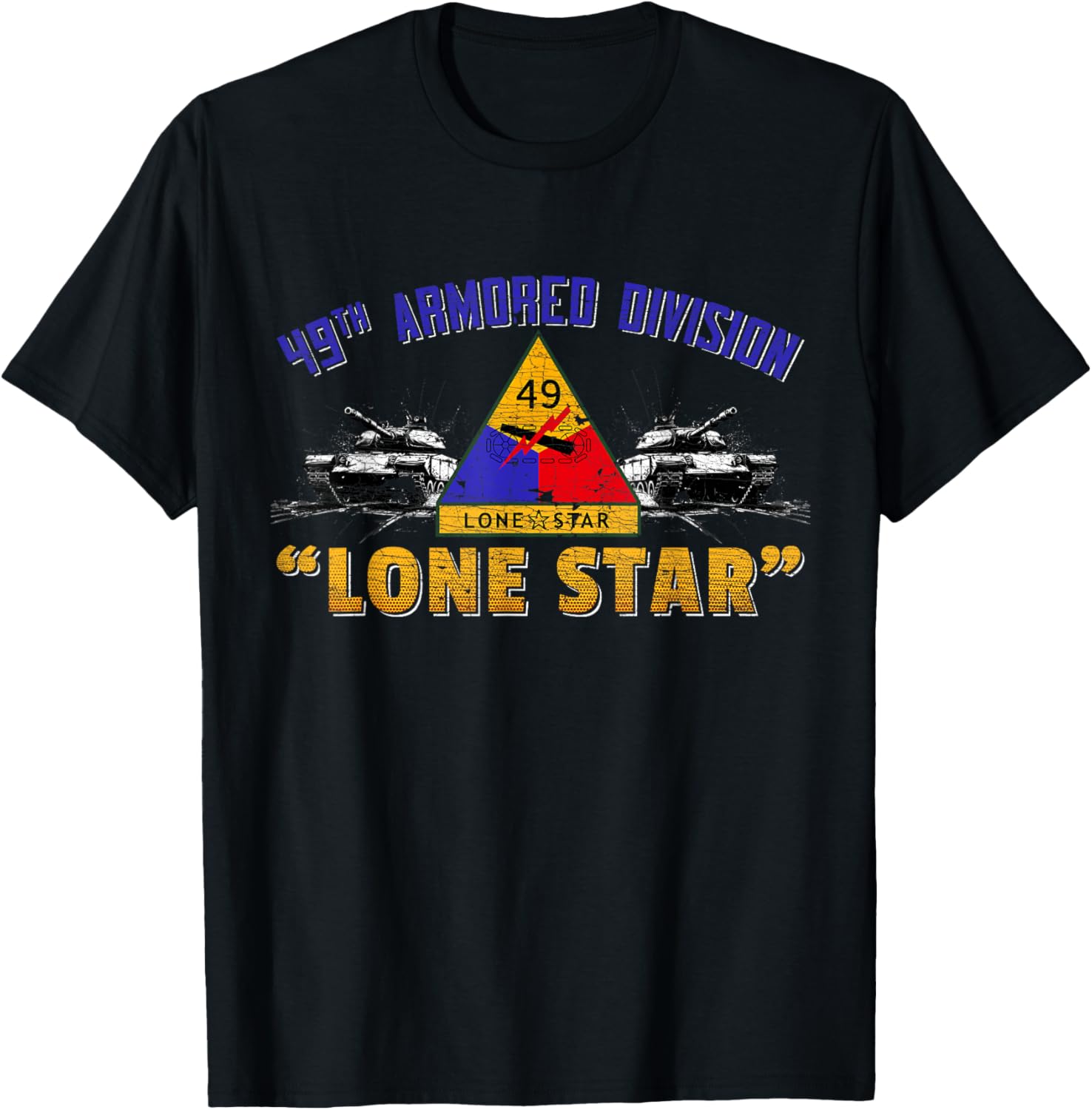 Veteran 49th Armored Division Lone Star Vintage Gifts T-Shirt - T-Shirt | Black