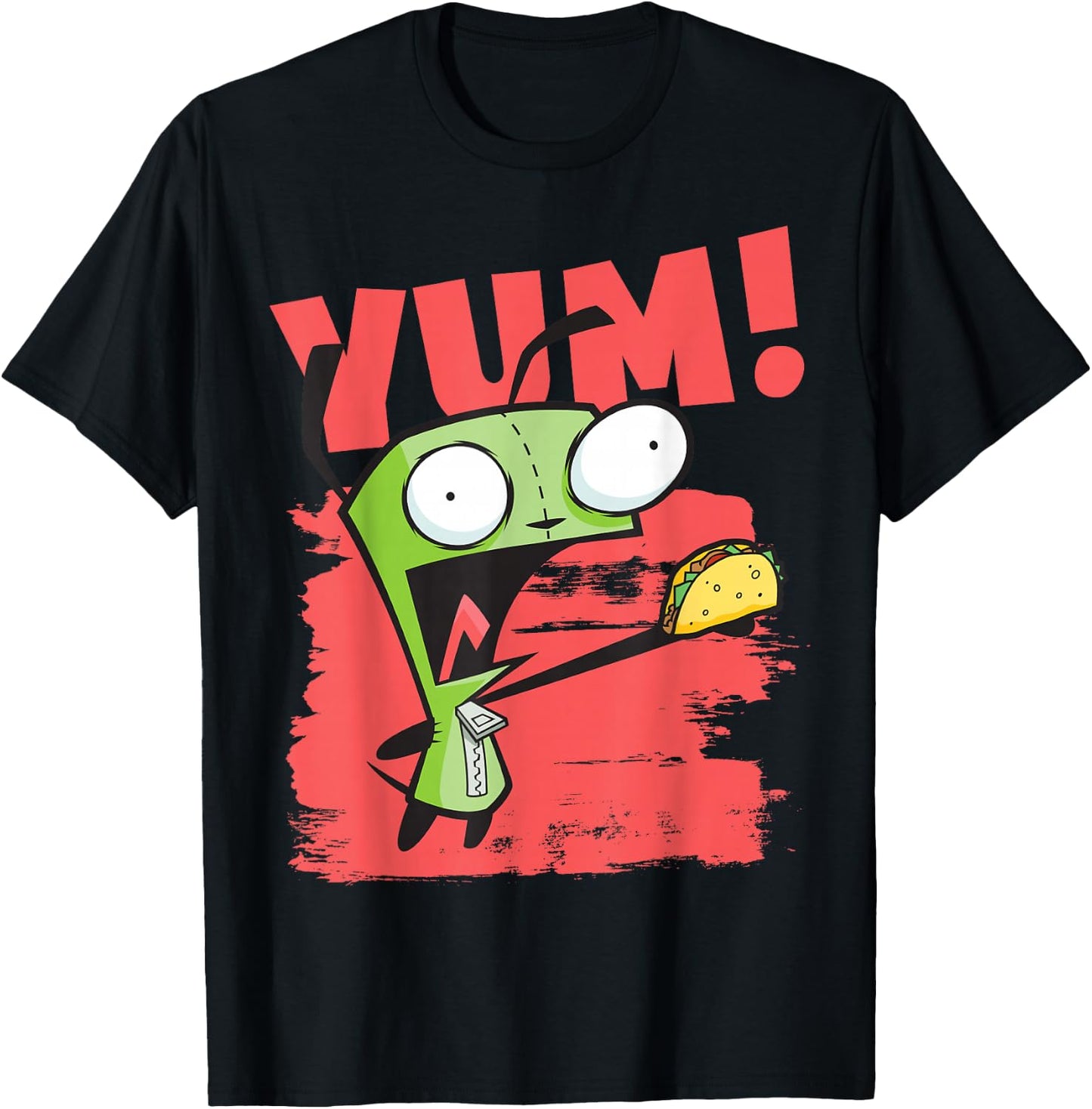 Invader Zim Gir With A Taco Poster T-Shirt - T-Shirt | Black