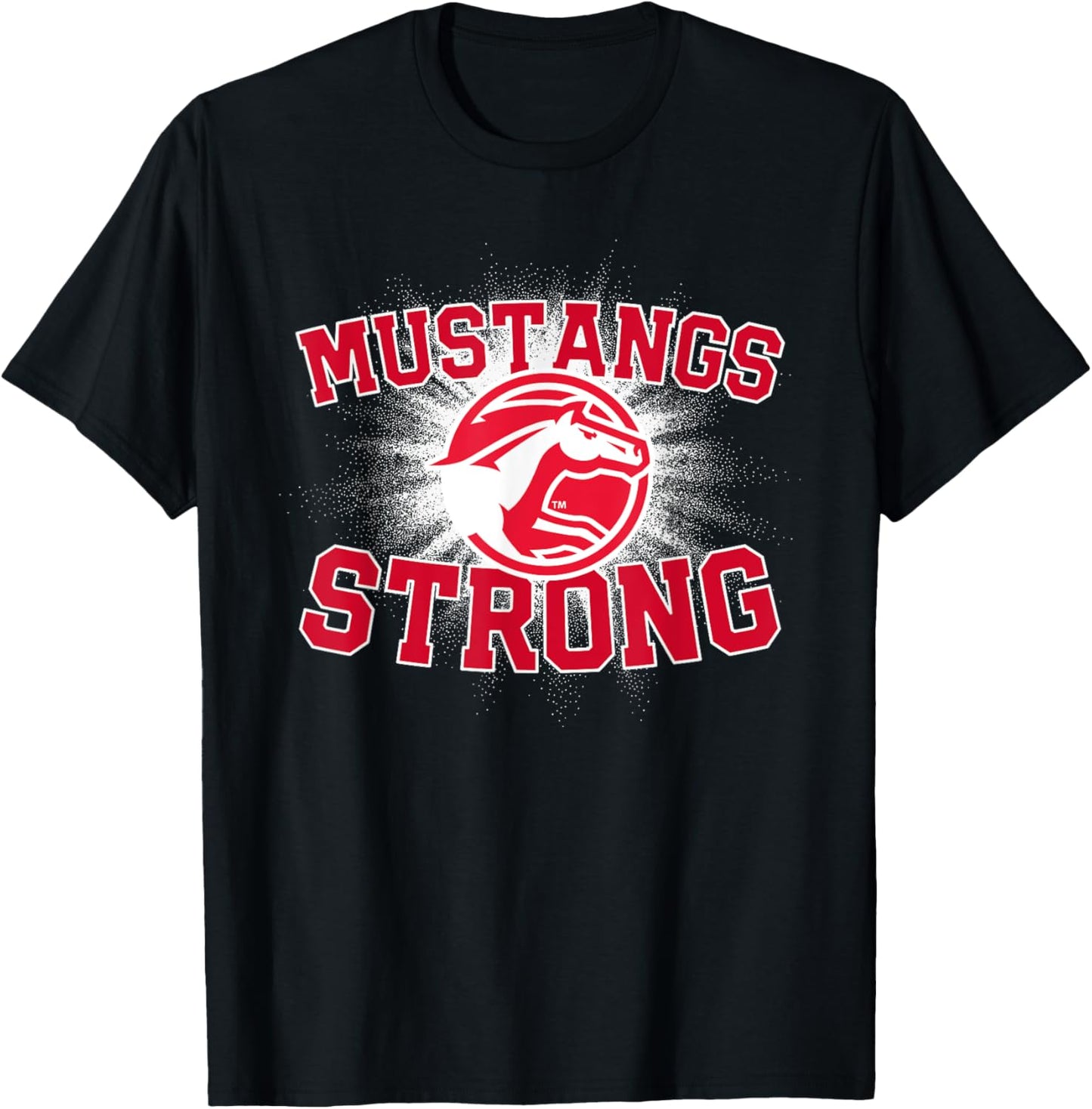 Dallas Center-Grimes Mustangs Logo Strong Flag HS T-Shirt - T-Shirt | Black