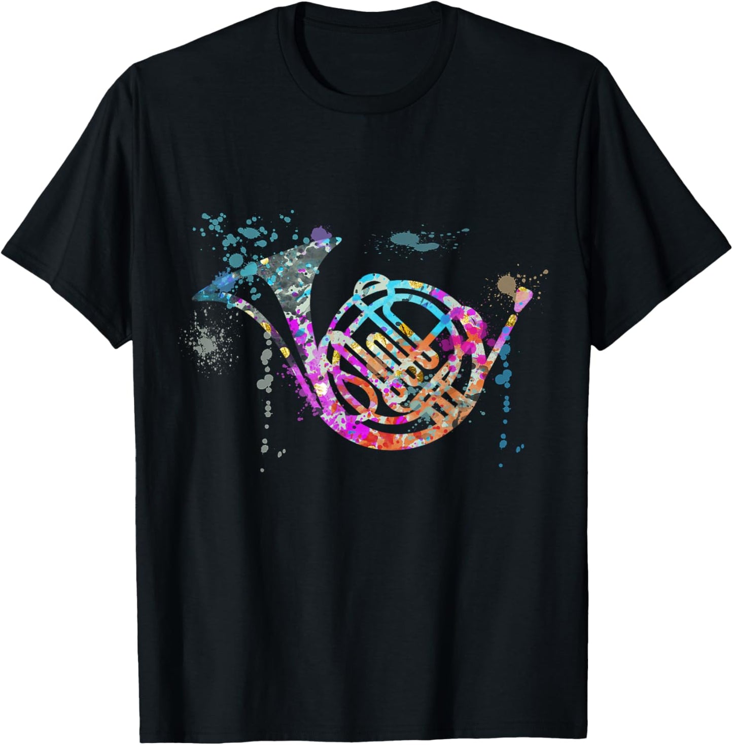 French Horn Instrument Silhouette French Horns T-Shirt - T-Shirt | Black