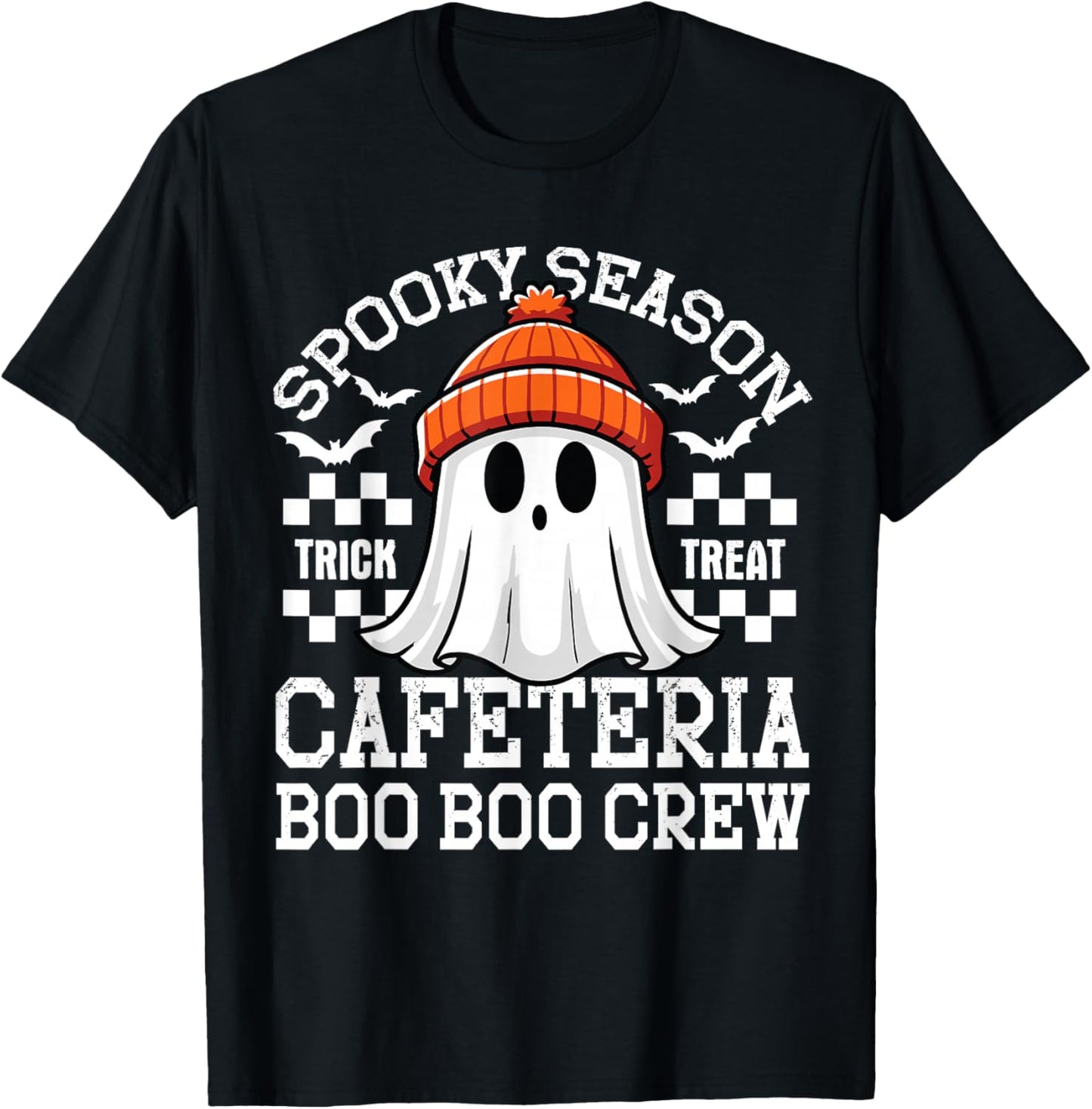 Spooky Season A Cafeteria Boo Crew Teacher Lunch Lady Squad T-Shirt - T-Shirt | Black
