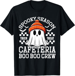 Spooky Season A Cafeteria Boo Crew Teacher Lunch Lady Squad T-Shirt - T-Shirt | Black