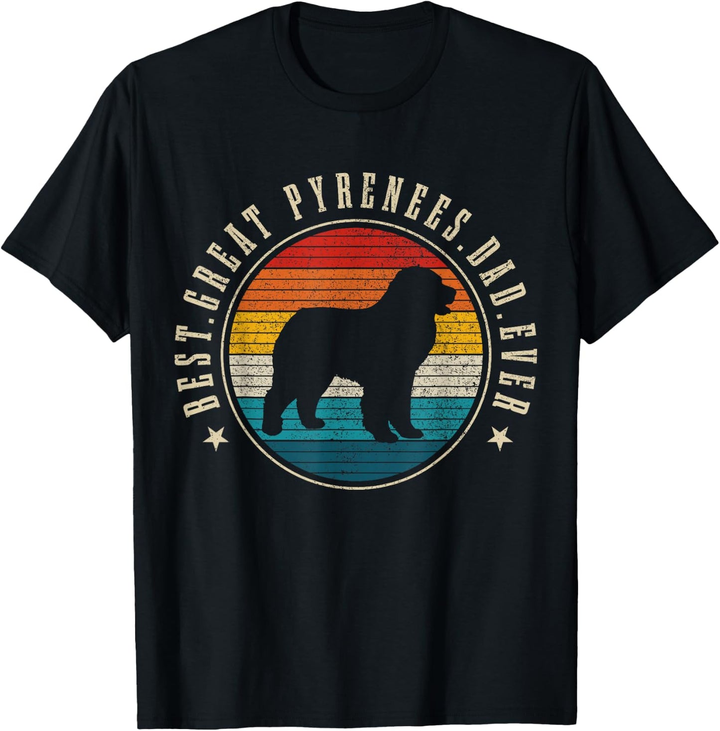 Pyrenean Mountain Dog Vintage Dog Funny T-Shirt - T-Shirt | Black