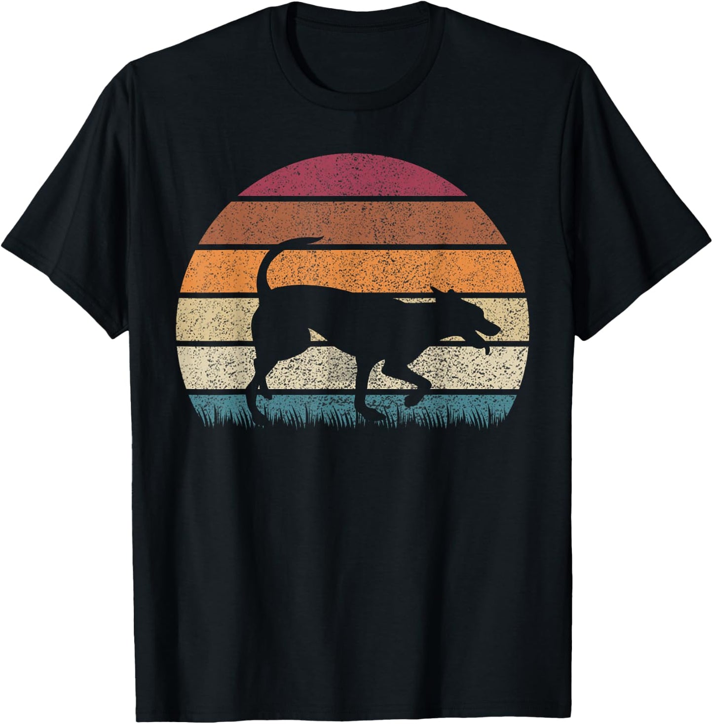 Vintage Retro Sunset Formosan Mountain Dog Lover Distressed T-Shirt - T-Shirt | Black