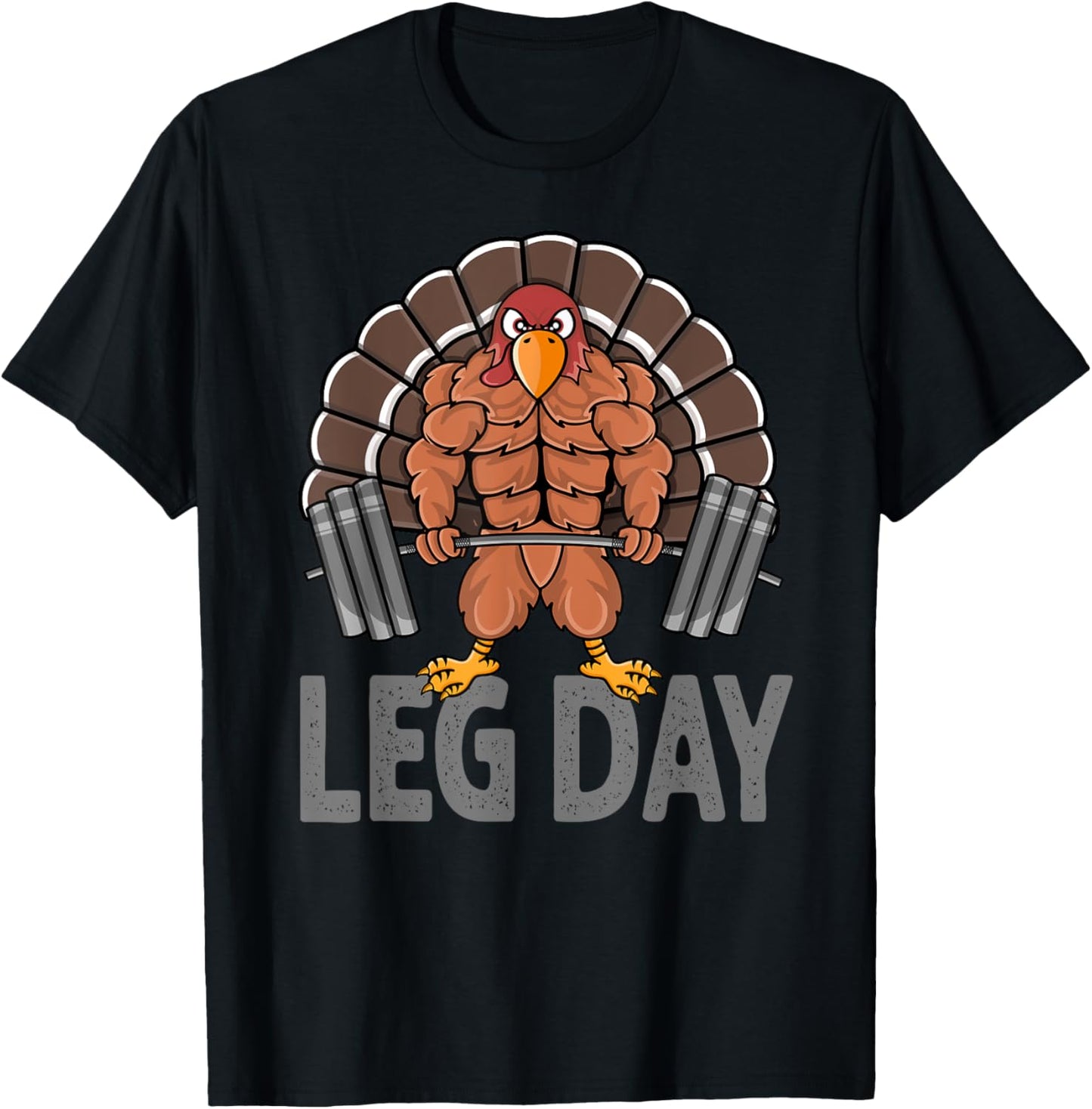 Funny Leg Day Thanksgiving Turkey Deadlifting Deadlift T-Shirt - T-Shirt | Black
