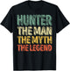 First Name Hunter The Man The Myth The Legend T-Shirt - T-Shirt | Black