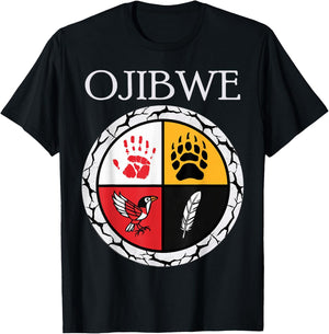 Ojibwe Native American Medicine Wheel T-Shirt - T-Shirt | Black