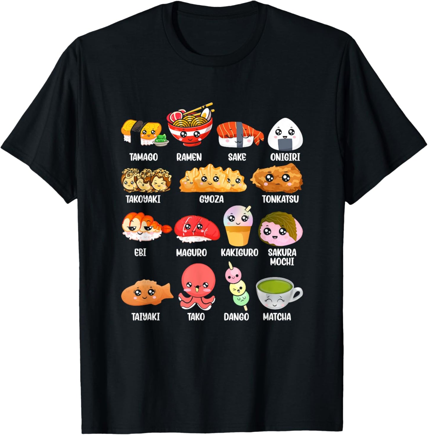 Funny Japanese Asian Food Fan Kawaii Ramen Sushi Japan Lover T-Shirt - T-Shirt | Black