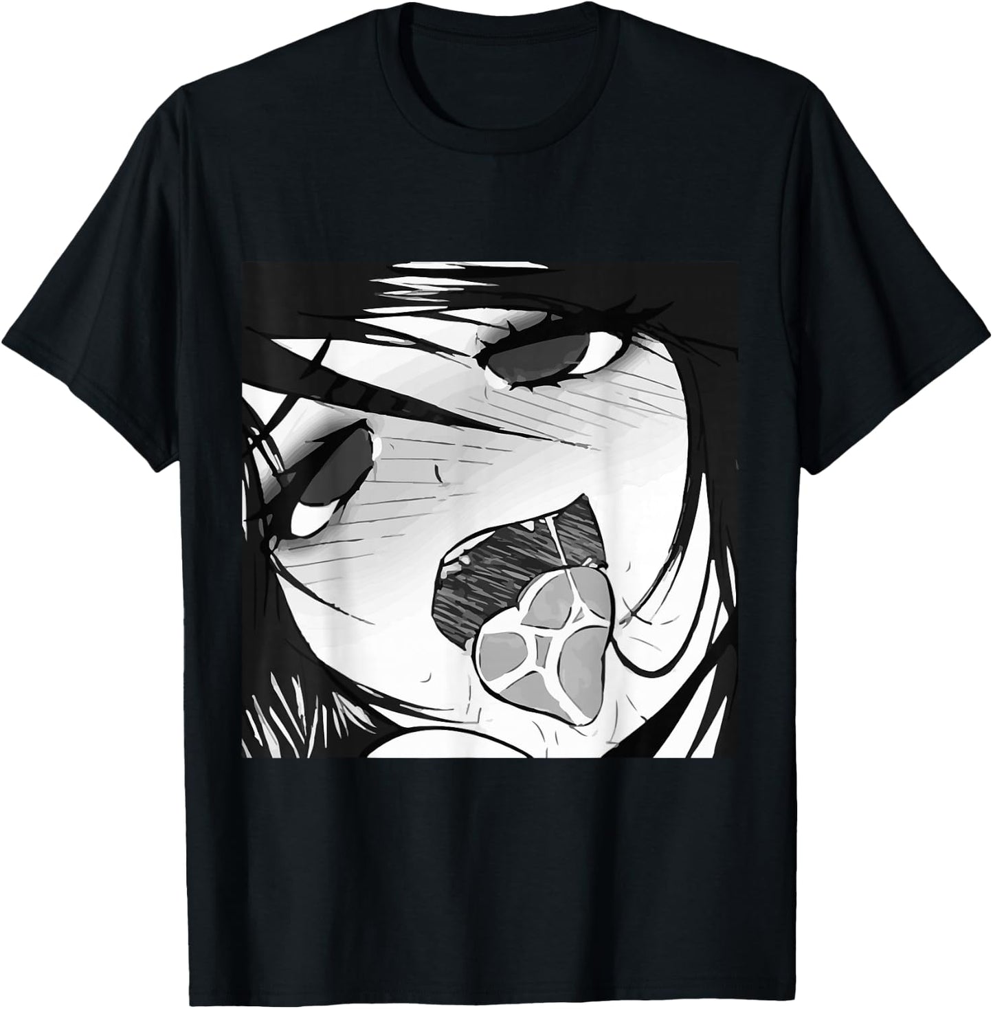 Ecchi Otaku Hentai Waifu Ahegao Girl Manga Anime T-Shirt - T-Shirt | Black