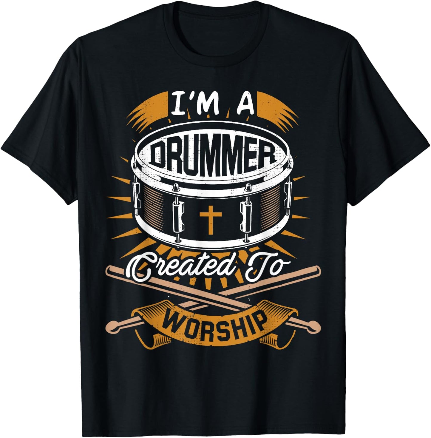 Christian Drummer Gift for Drummers Who Rock God T-Shirt - T-Shirt | Black