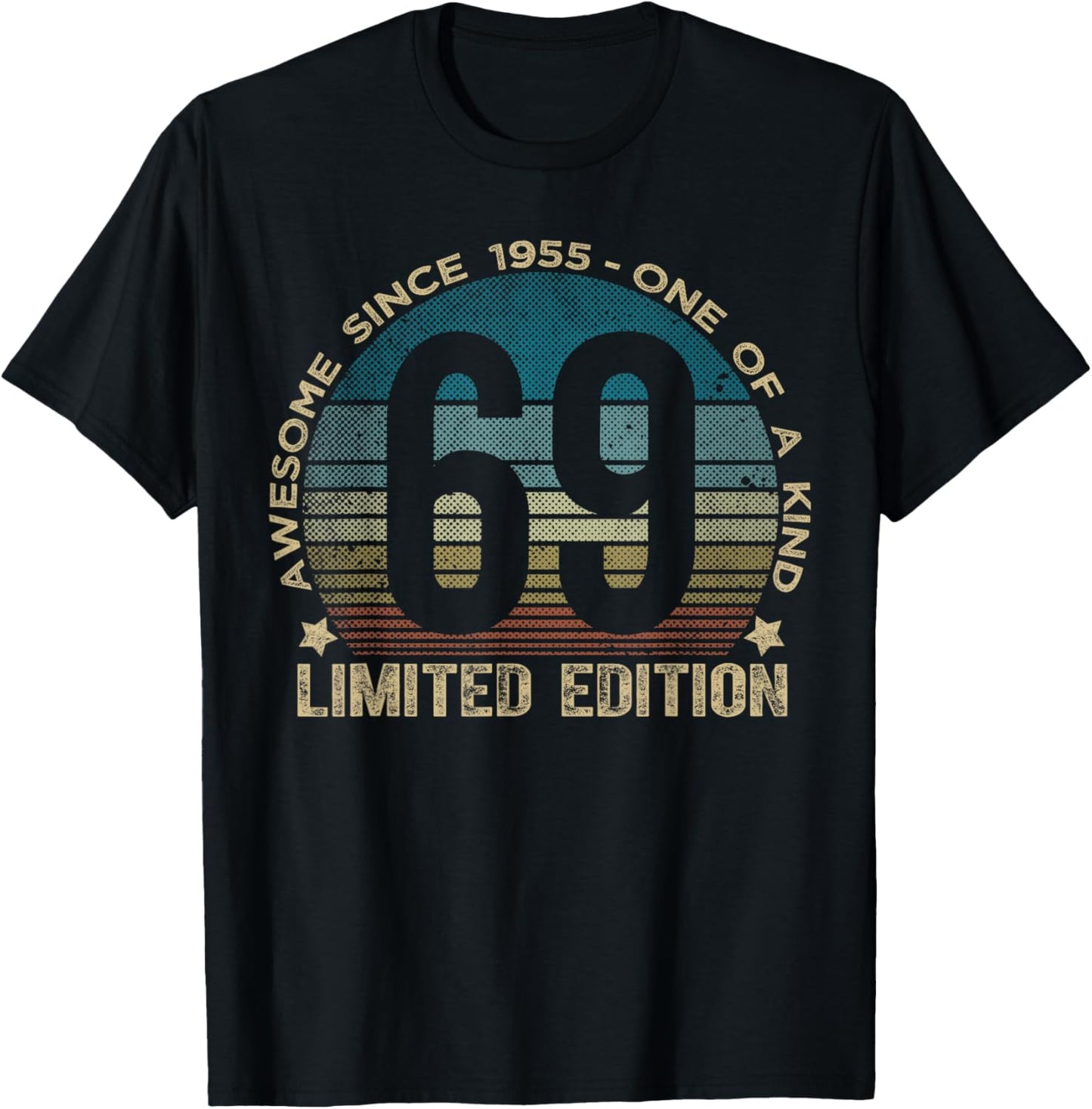 69th Birthday 69 Year Old Gifts Vintage 1955 Limited Edition T-Shirt - T-Shirt | Black