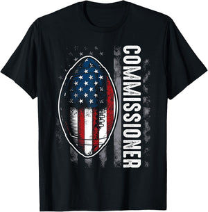 Commissioner Fantasy Football - American Commish Flag T-Shirt - T-Shirt | Black