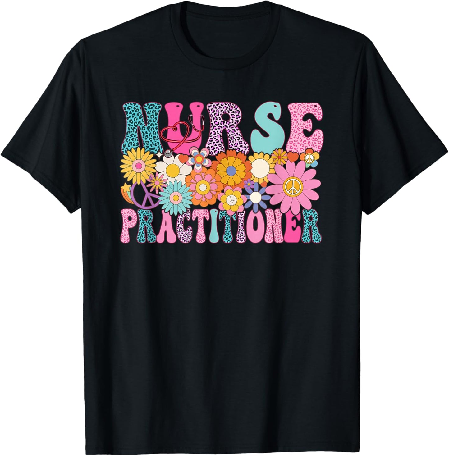 Nurse Practitioner Week Groovy Appreciation Day T-Shirt - T-Shirt | Black