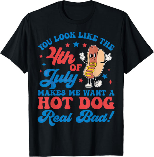 Makes Me Want A Hot Dog Real Bad Men Women T-Shirt - T-Shirt | Black