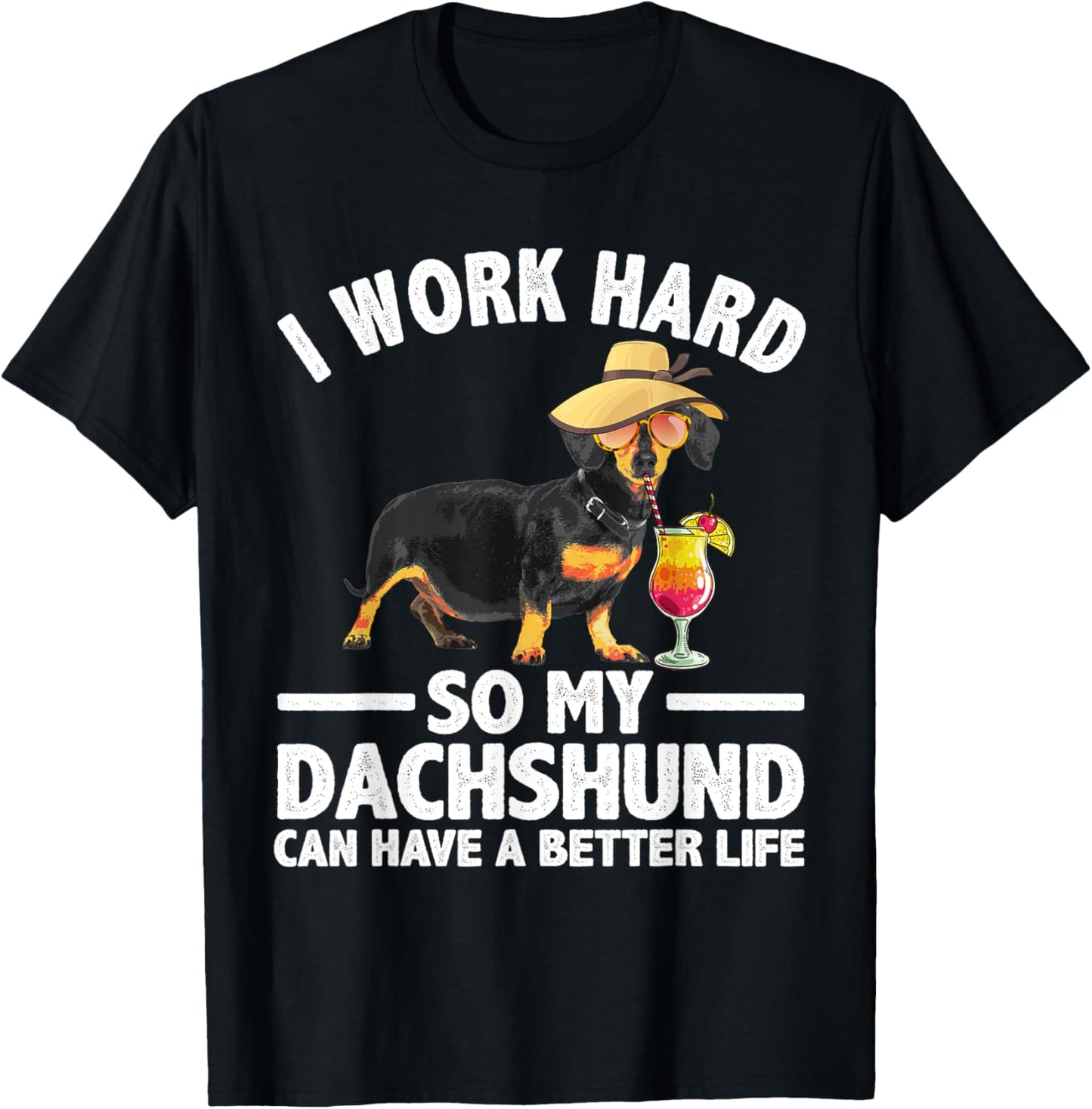 Cool Dachshund Art Women Wiener Dog Dachshund Lovers T-Shirt - T-Shirt | Black