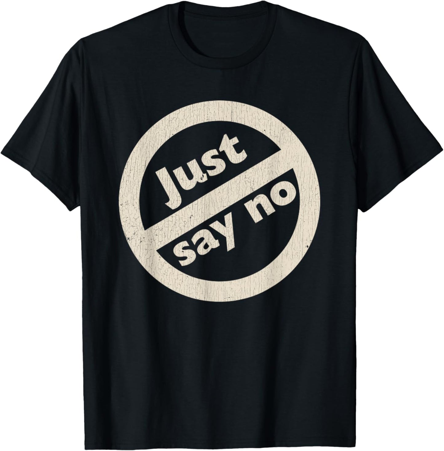 Just Say No 1980's - Vintage Anti Drug Just Say No Anti Drug T-Shirt - T-Shirt | Black