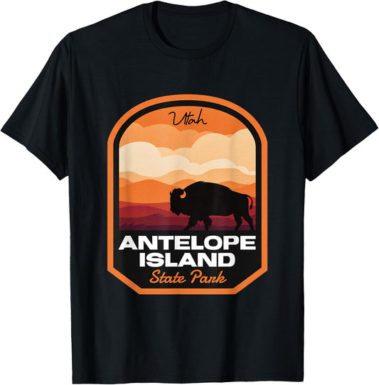 Antelope Island State Park UT Bison T-Shirt - T-Shirt | Black