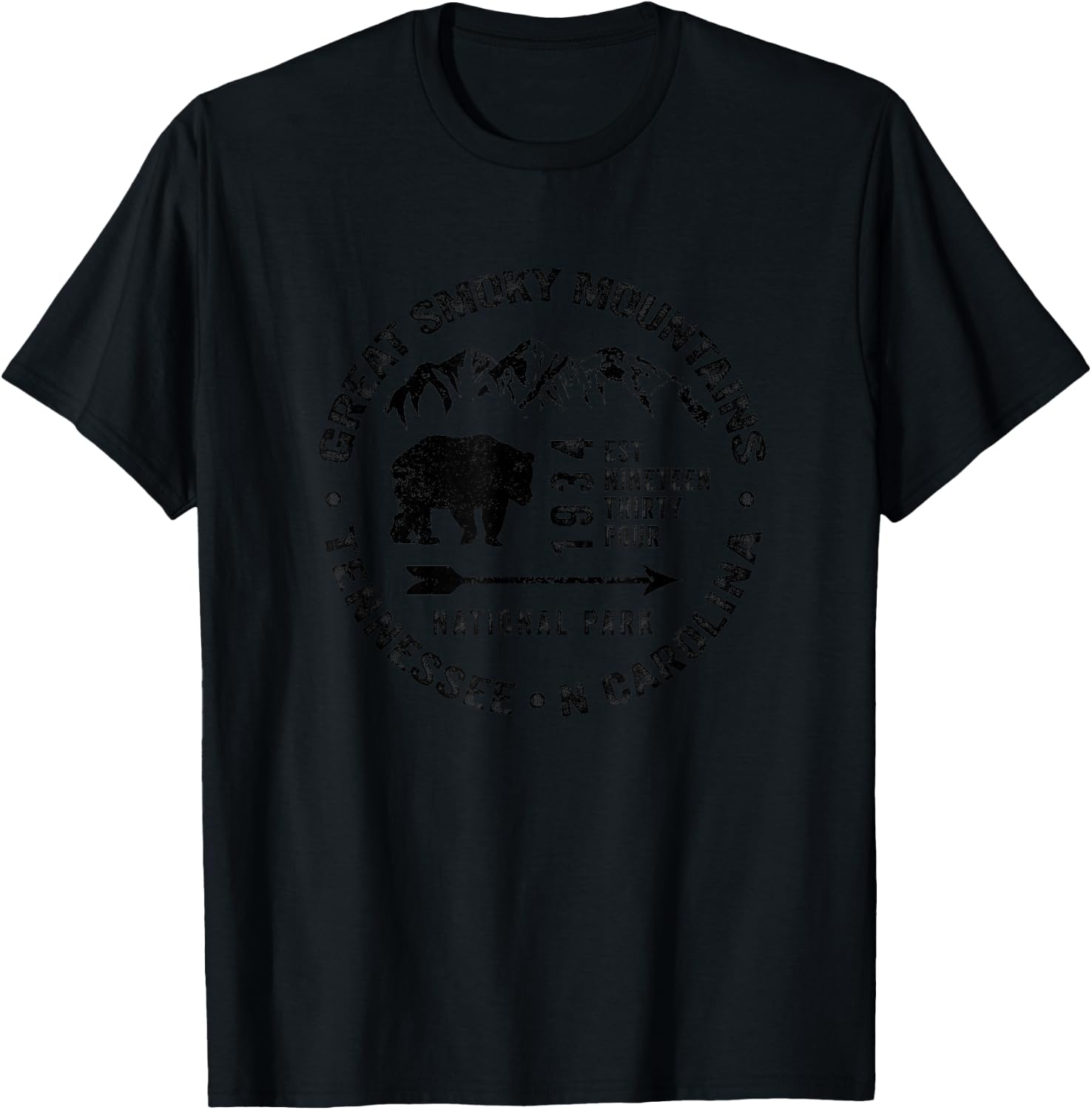 Great Smoky Mountains National Park USA Black Bears Hiking T-Shirt - T-Shirt | Black