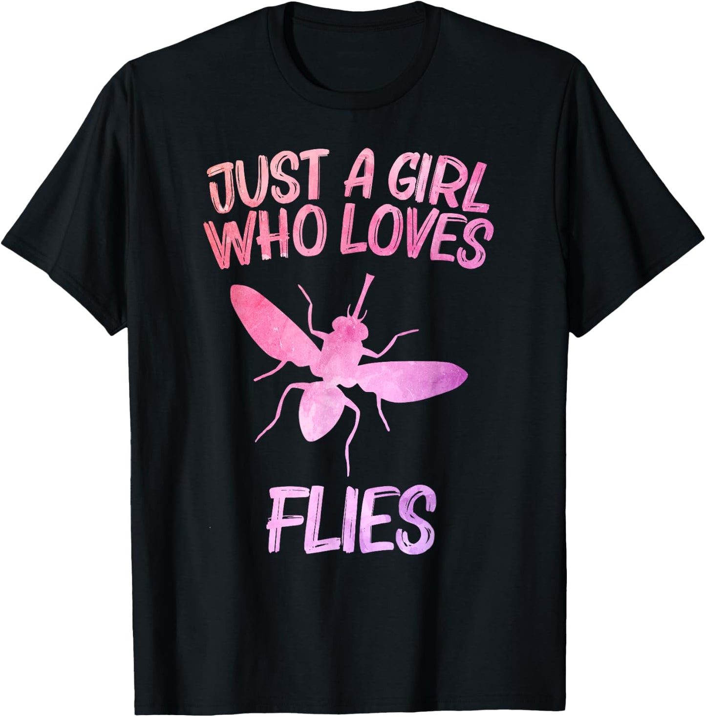 Just A Girl Who Loves Flies Gift Fly Insect T-Shirt - T-Shirt | Black