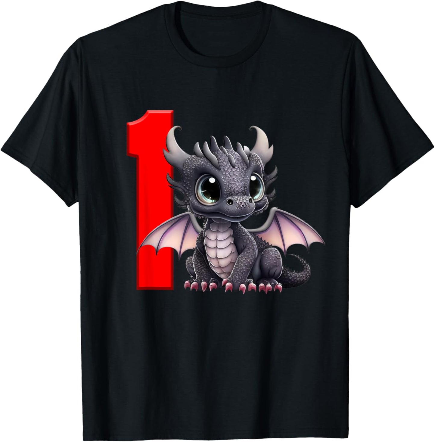 1st Birthday Shirt Dragon Party Birthday Boy Baby First One T-Shirt - T-Shirt | Black