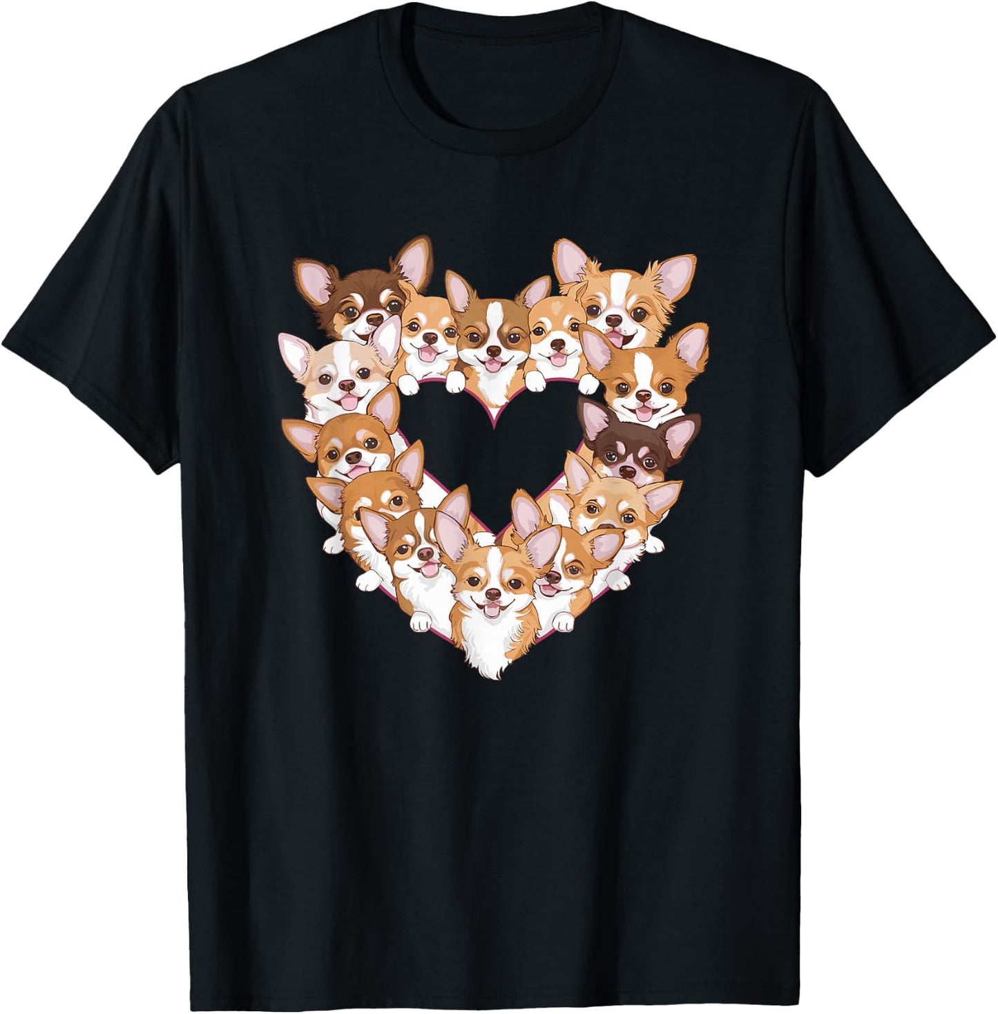 Heart Chihuahua Chihuahuas Chi T-Shirt - T-Shirt | Black