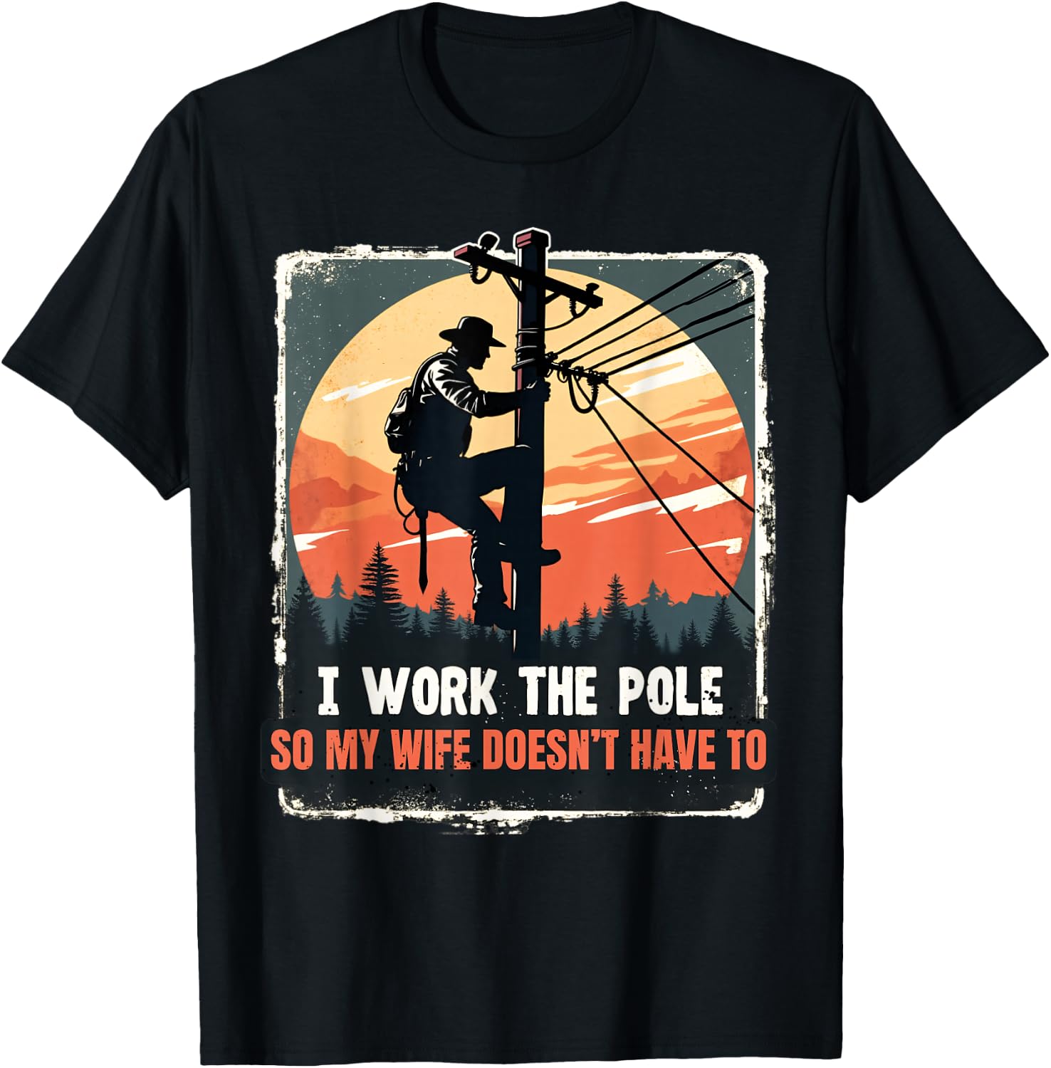 Electricians Lineman Worker Pride Humor Shirts Funny T-Shirt - T-Shirt | Black