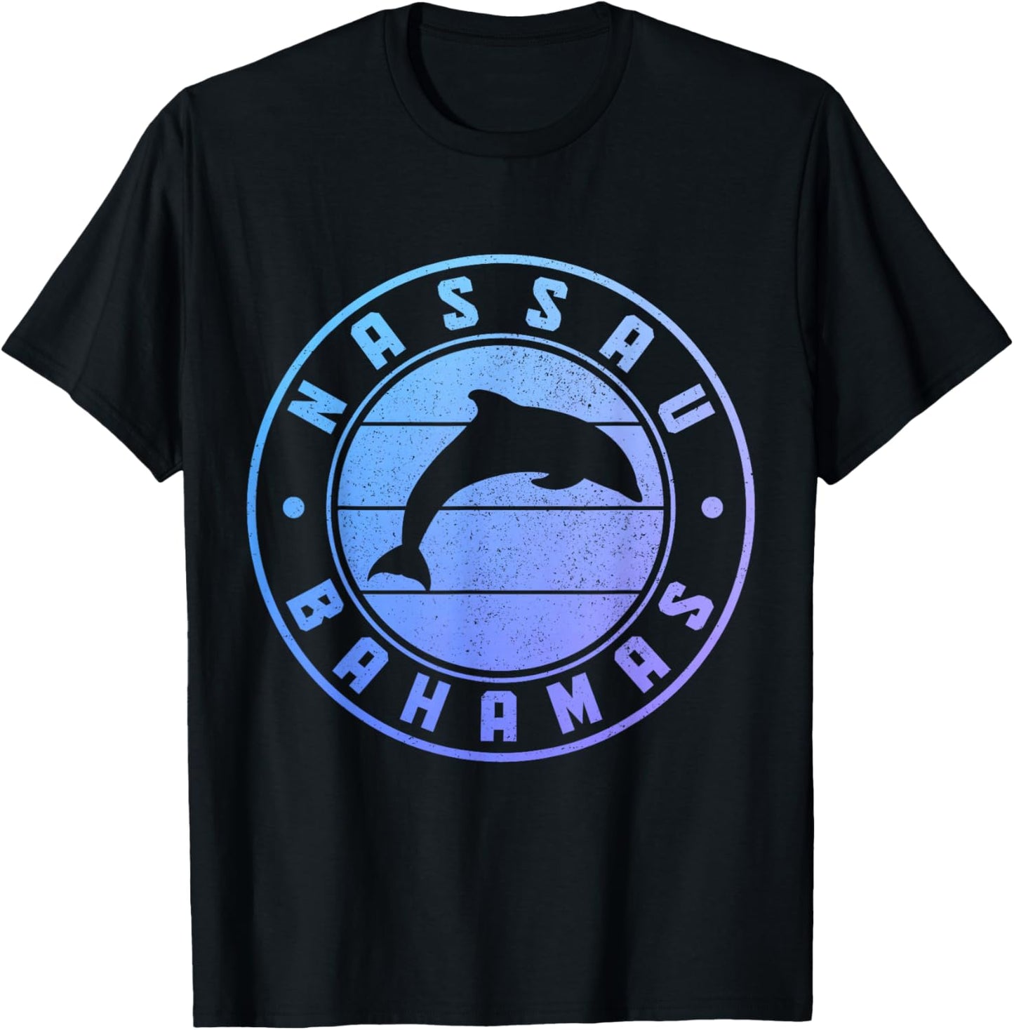 Nassau Bahamas Dolphin Souvenir Vintage T-Shirt - T-Shirt | Black