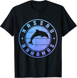 Nassau Bahamas Dolphin Souvenir Vintage T-Shirt - T-Shirt | Black