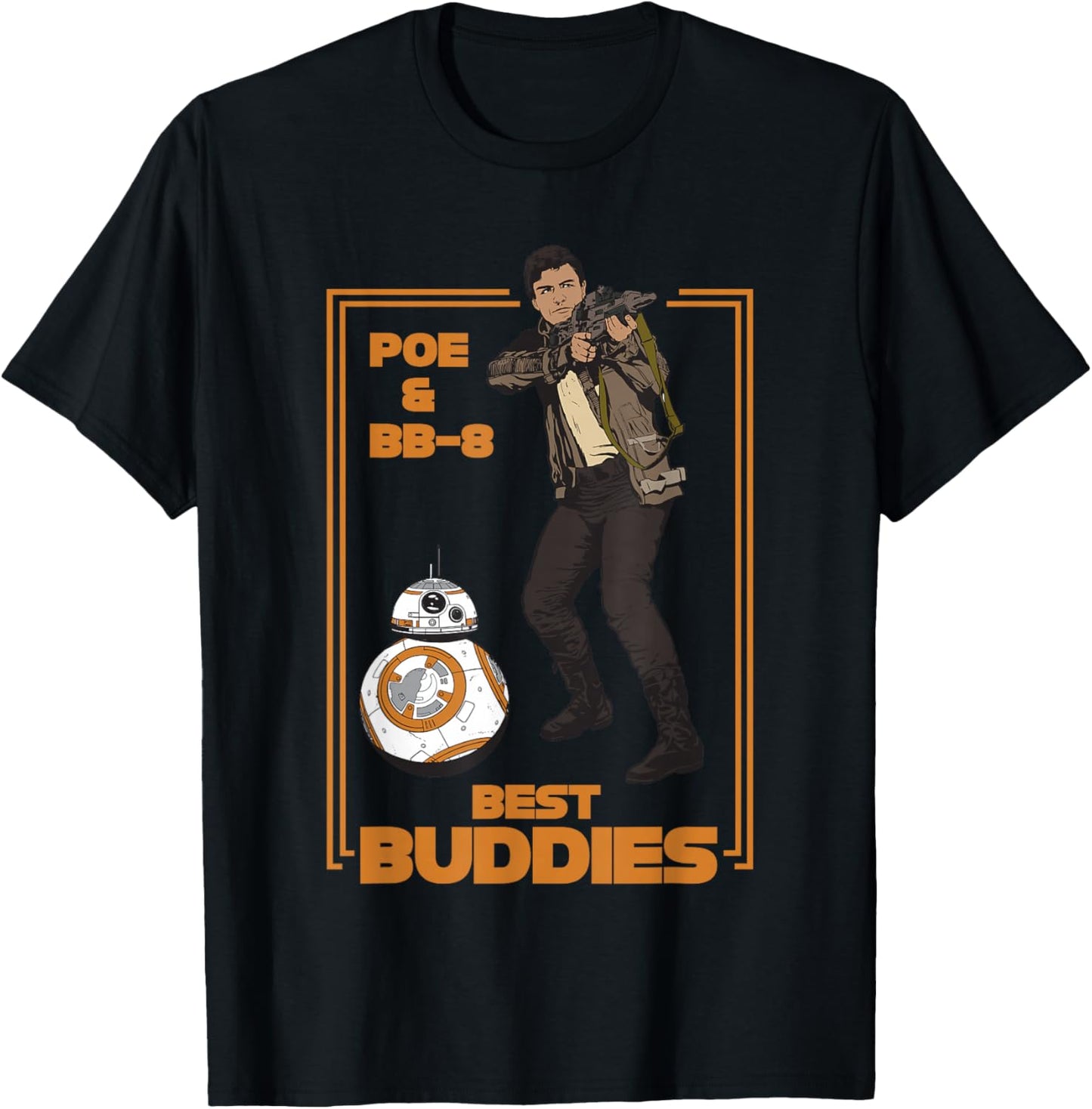 Star Wars: The Force Awakens Poe & BB-8 Best Buddies Poster T-Shirt - T-Shirt | Black