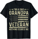 I'm a Dad Grandpa and a Veteran Nothing scares me T-Shirt - T-Shirt | Black