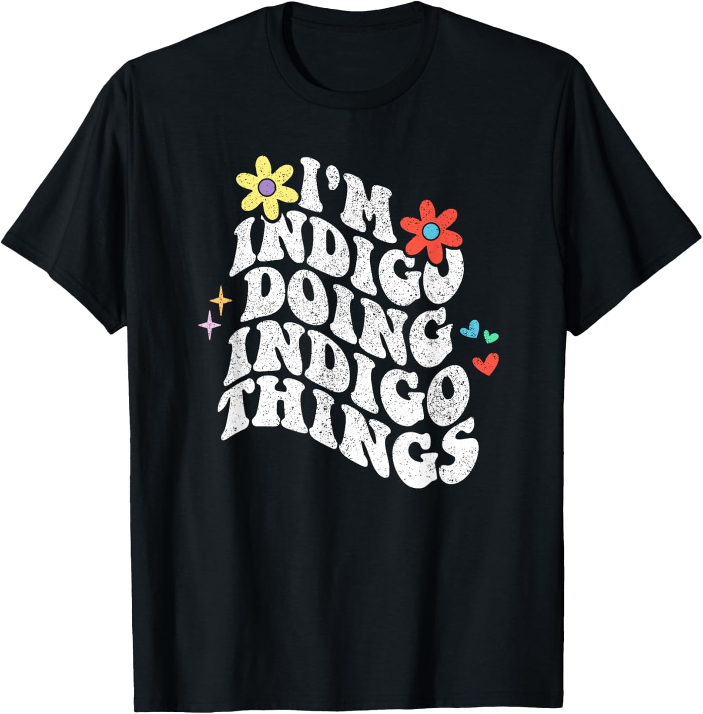 Retro Groovy Im Indigo Doing Indigo Things Funny Mothers Day T-Shirt - T-Shirt | Black