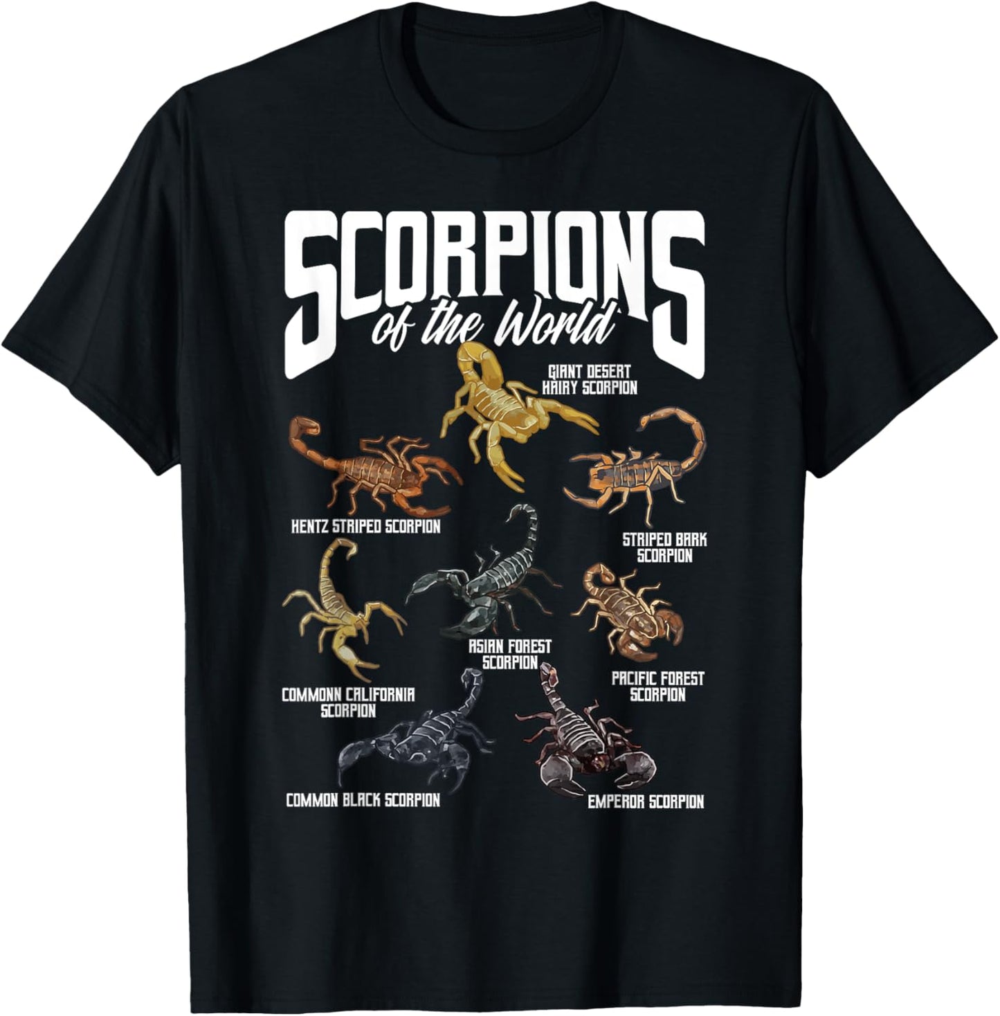 Scorpions Animals of the World Arachnology Animal Lover T-Shirt - T-Shirt | Black