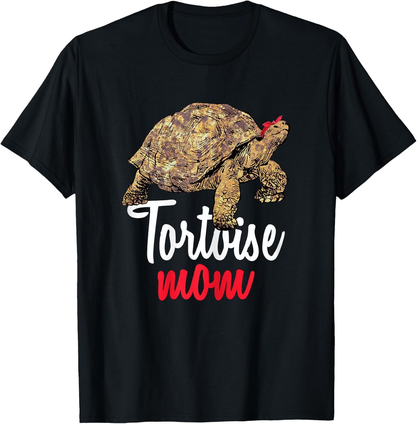 African Spurred Mom Sulcata Tortoise T-Shirt - T-Shirt | Black