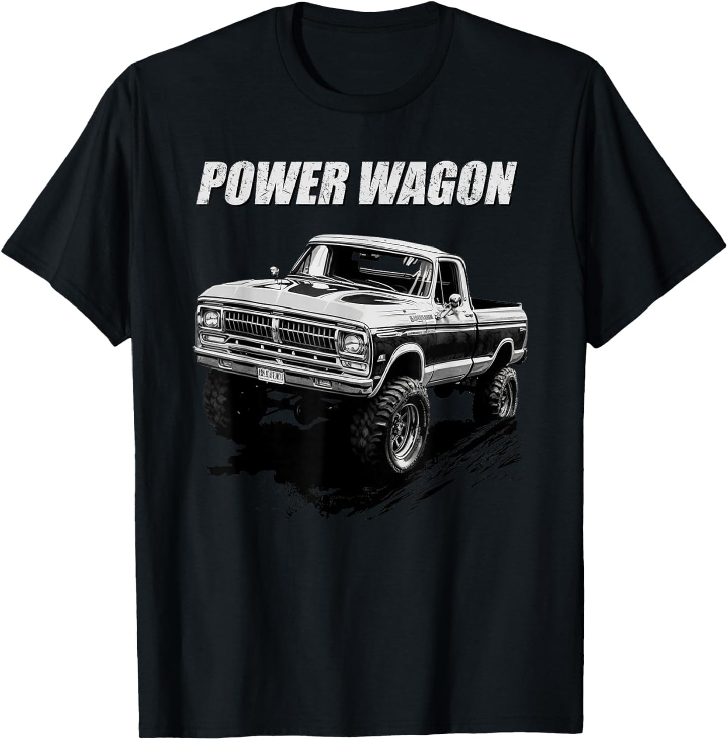 Power Wagon Pickup Truck Graphic T-Shirt - T-Shirt | Black