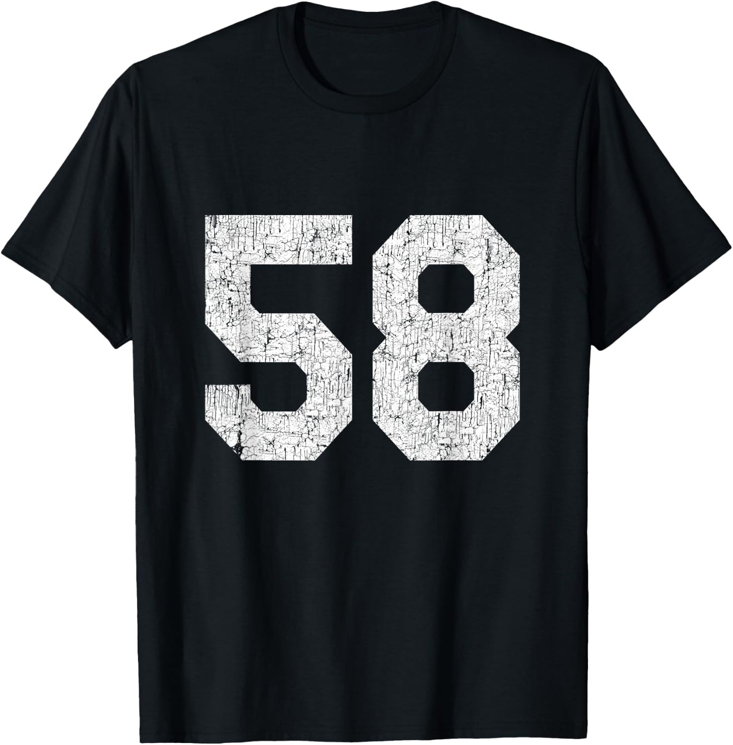 #58 Jersey Uniform Varsity Sports Number, 58th Birthday T-Shirt - T-Shirt | Black