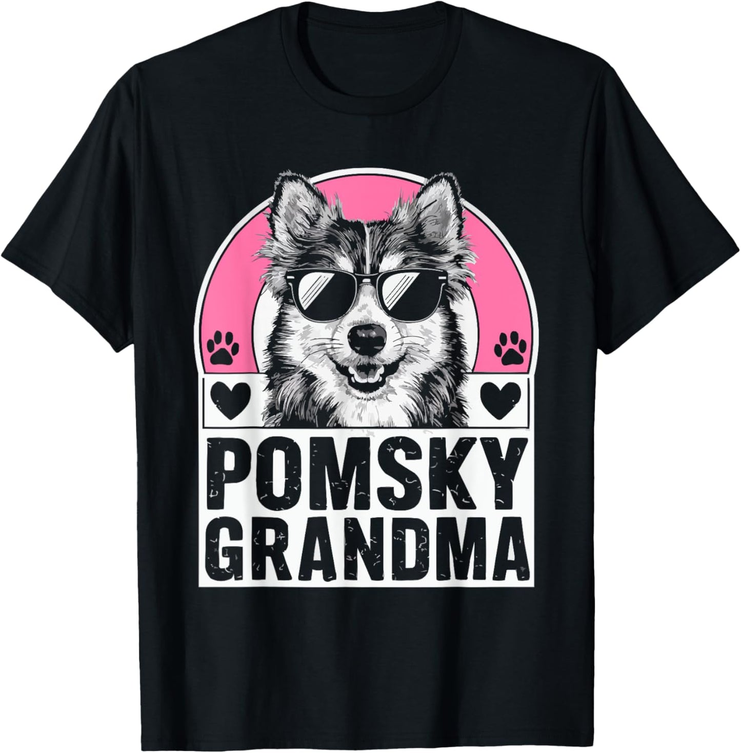 Pomsky Owner Dog Lover Puppy Pomeranian Siberian Husky T-Shirt - T-Shirt | Black
