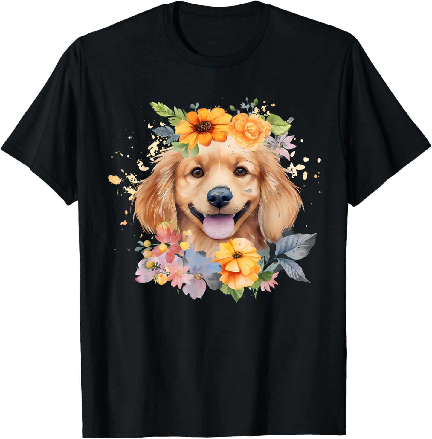 Watercolor English Cocker Spaniel Puppy T-Shirt - T-Shirt | Black