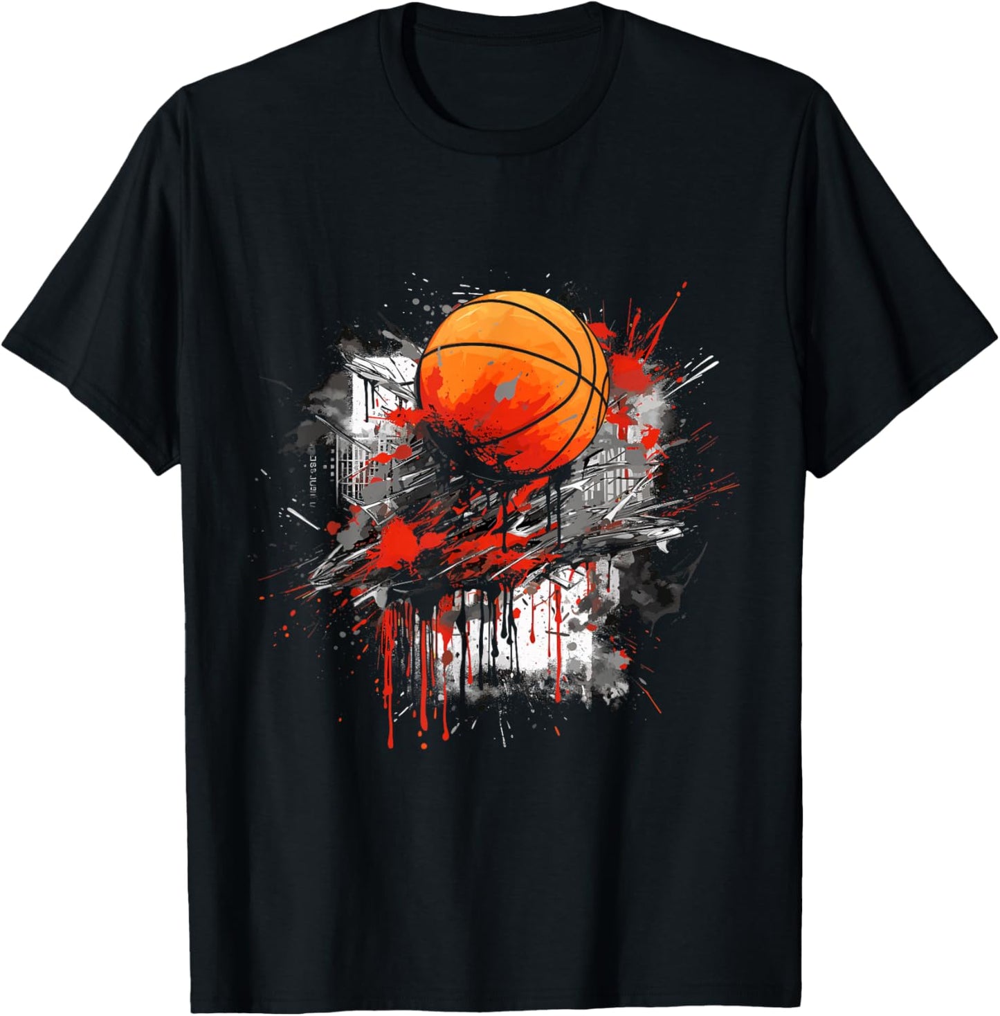 Graffiti Basketball Graphic Street Art Wall Art Jersey Cool T-Shirt - T-Shirt | Black