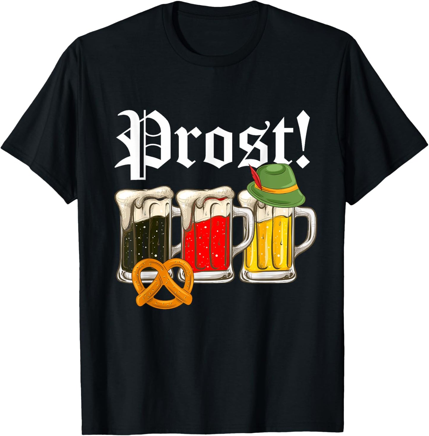 Cheers Beer Pretzel Lover Oktoberfest Festival 2019 Drinking T-Shirt - T-Shirt | Black