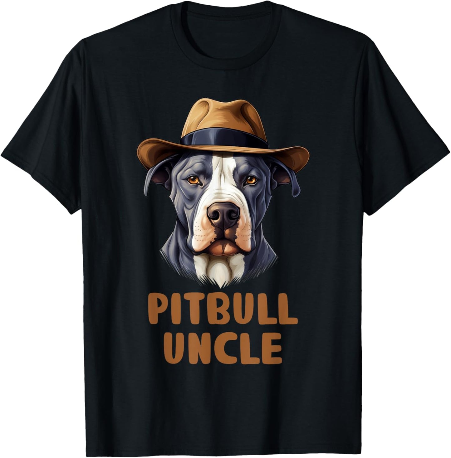 Cute Pitbull Uncle Puppy Lovers Dog Owners Gift Funny Pittie Owner - Men's Black Short Sleeve Classic Fit - Small T-Shirt - T-Shirt | Black