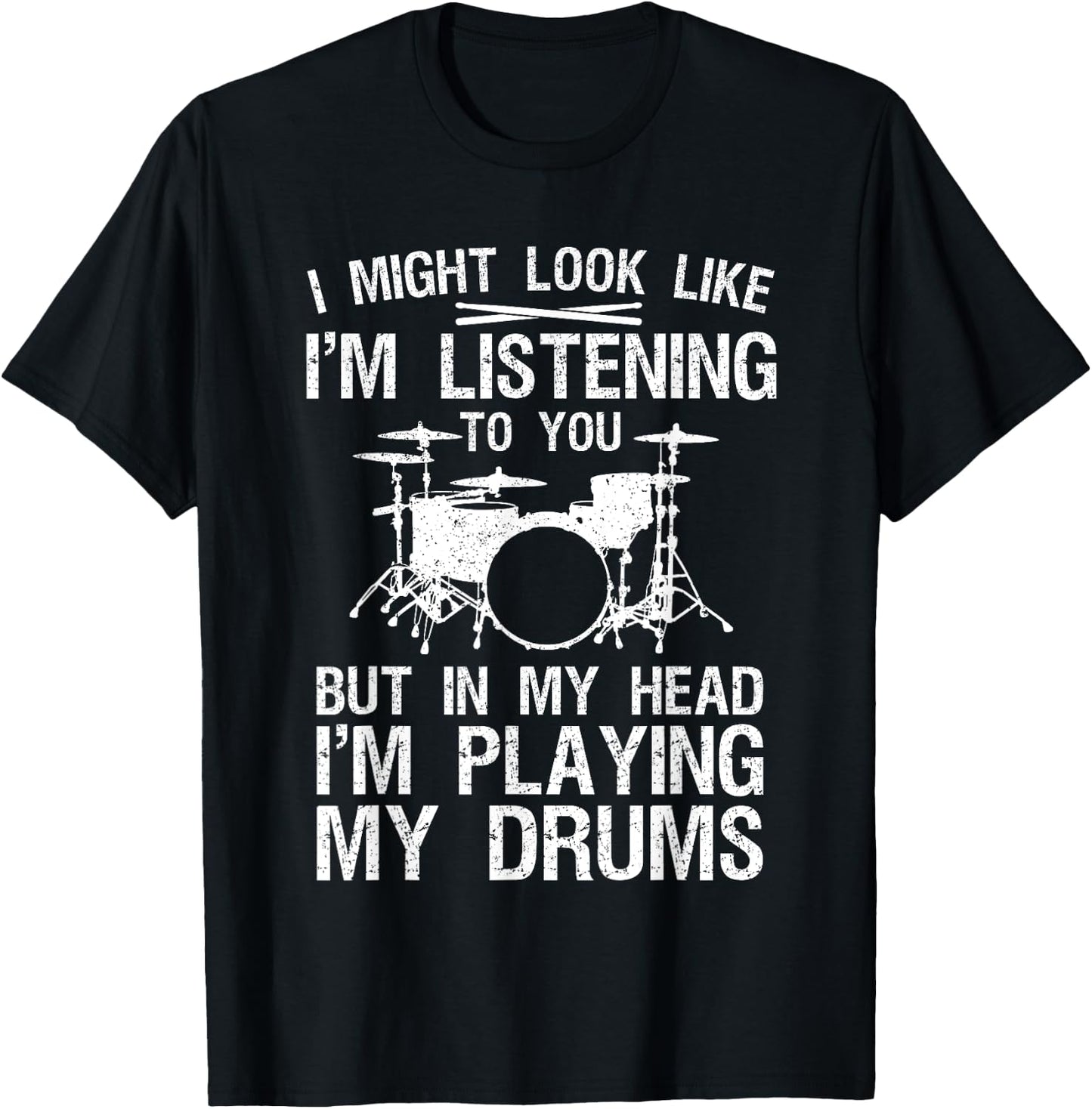 Funny Drummer Design Women Drumline Drumming Drummer T-Shirt - T-Shirt | Black
