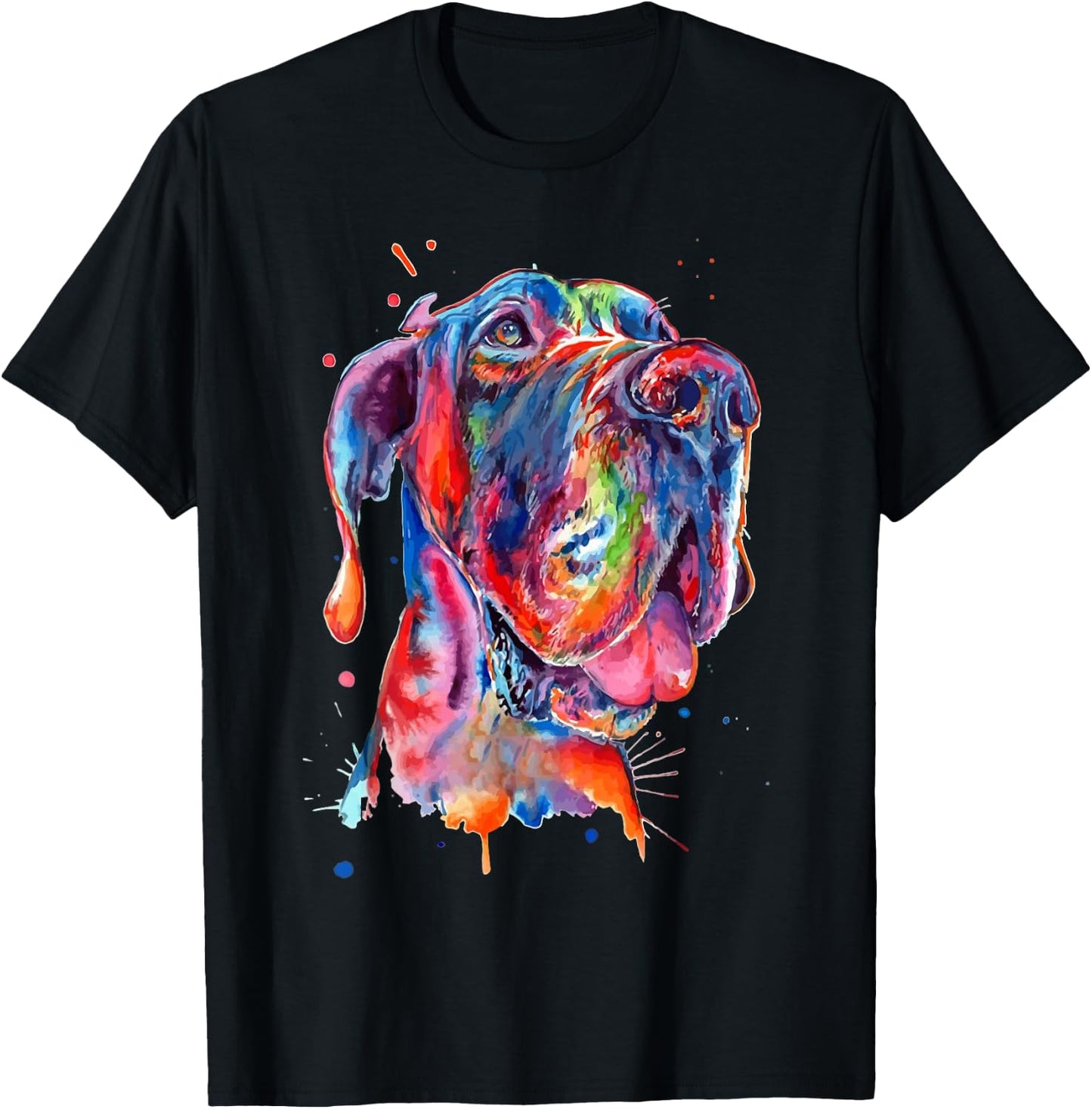 Great Dane Splash Art Dane T-Shirt - T-Shirt | Black