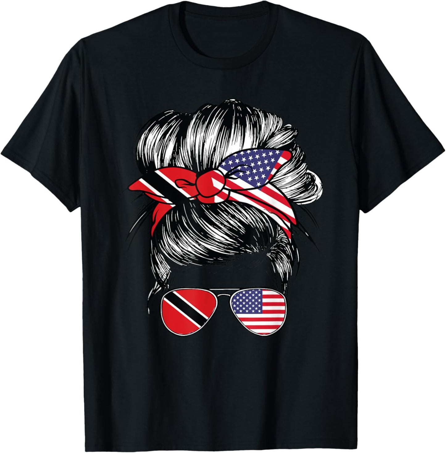 Trinidad Flag Trinidadian Women American USA Trinidad T-Shirt - T-Shirt | Black