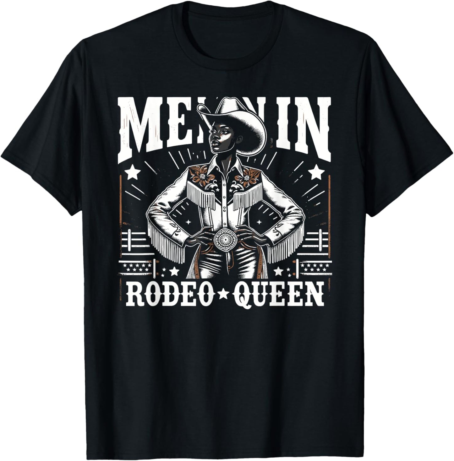 Melanin Rodeo Queen, Country African American Cowgirl T-Shirt - T-Shirt | Black