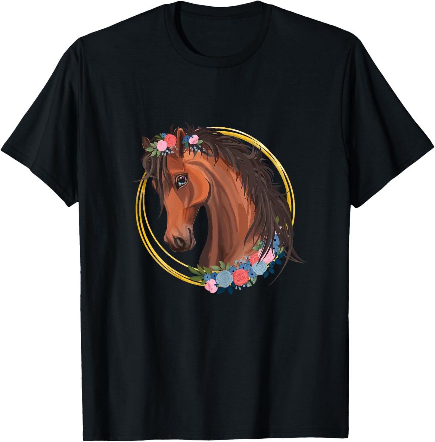 Horse Lover Shirt Girls Horseback Riding Equestrian Horse T-Shirt - T-Shirt | Black