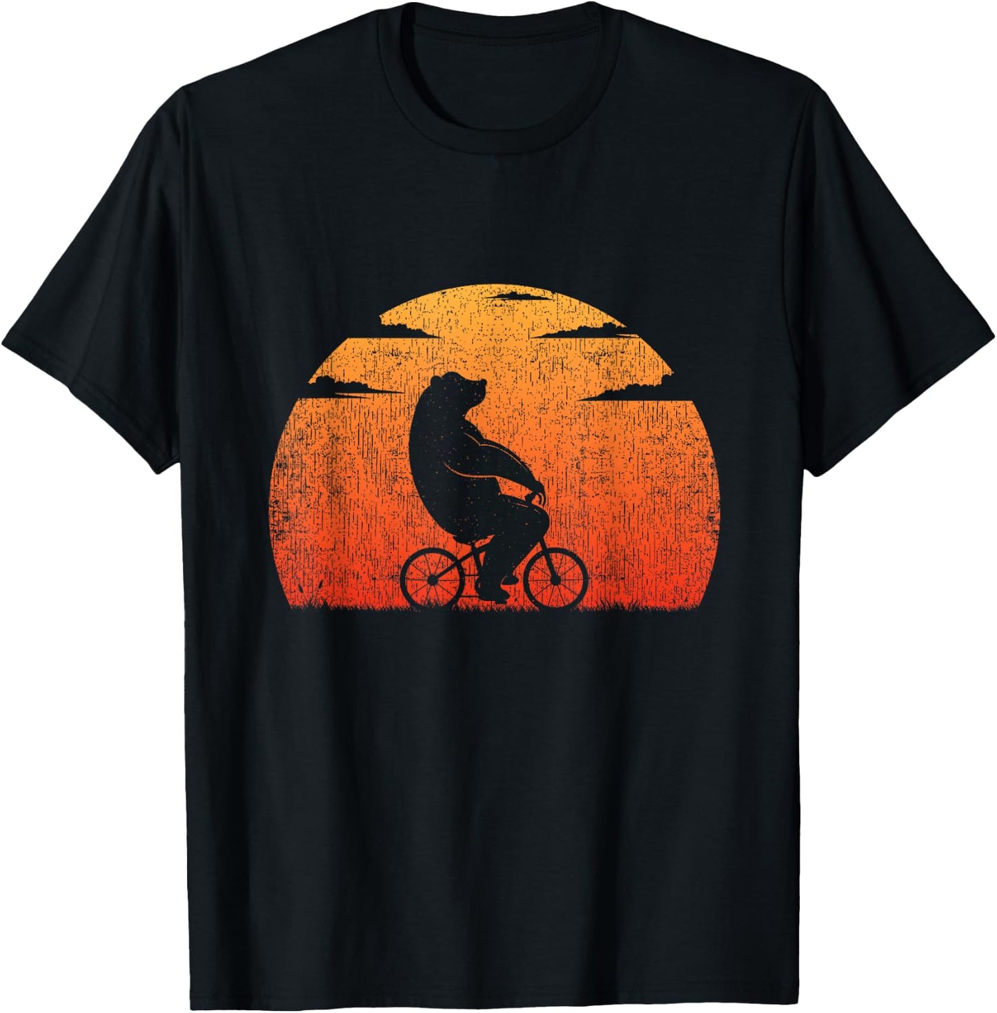 Vintage Funny Bear Cycling Mountain Bike Retro Bicycle T-Shirt - T-Shirt | Black