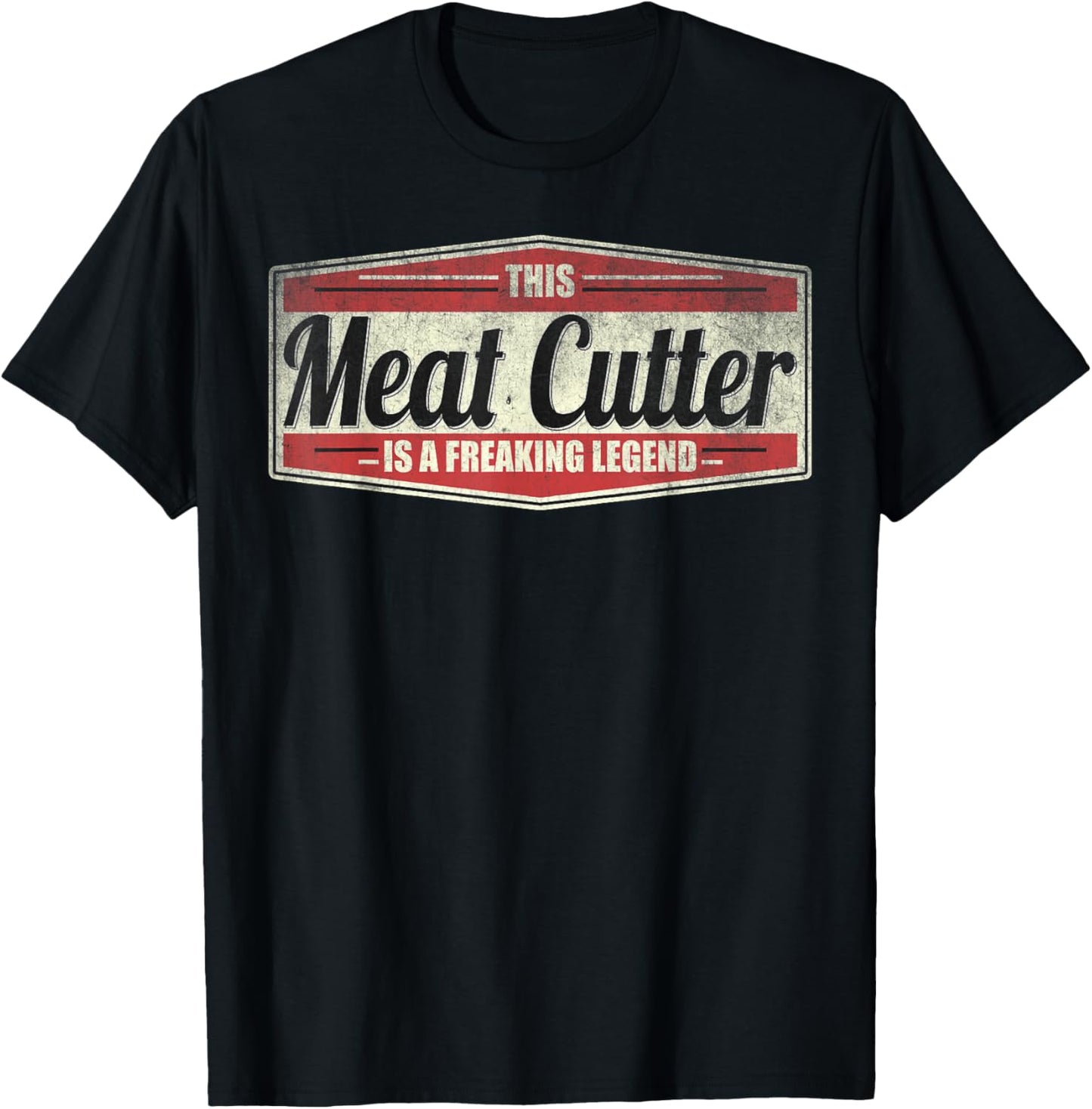 Funny Profession Quote Vintage Meat Cutter T-Shirt - T-Shirt | Black