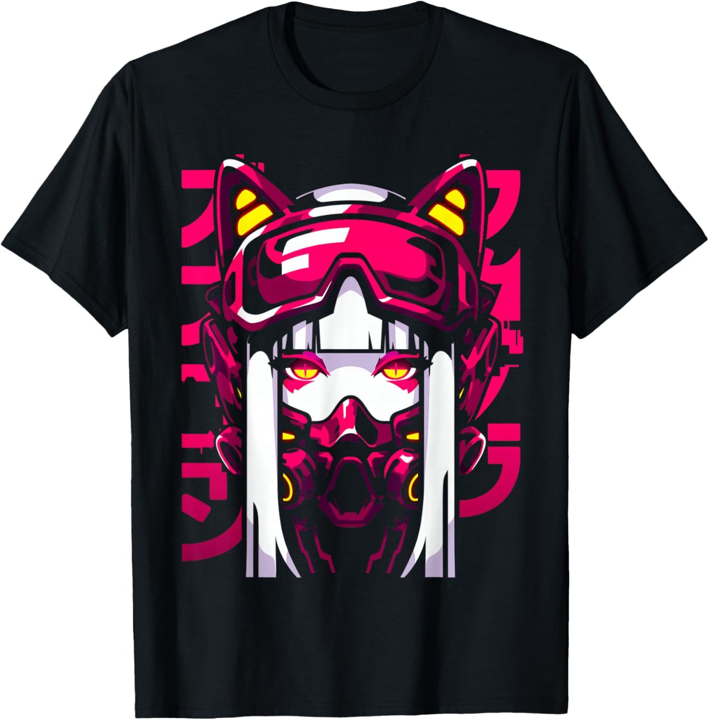 Anime Manga Cyberpunk Aesthetic Techwear Harajuku Waifu T-Shirt - T-Shirt | Black